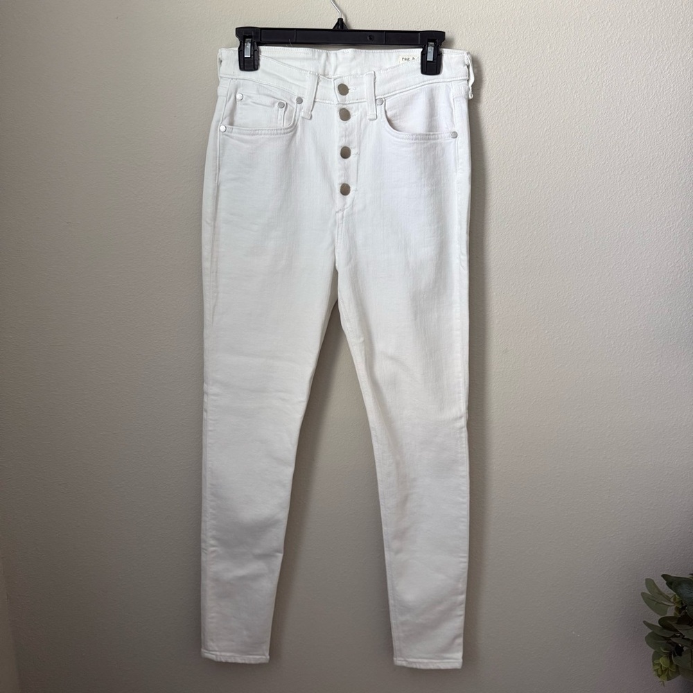 Rag & Bone Nina High High Rise Ankle Skinny Jeans White 29 - Picture 3 of 11